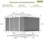 Patiowell 10 x 8 FT Outdoor Storage Shed - Image 6