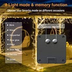 ZNYCYE Solar Waterfall Fairy Bunch Lights Outdoor Waterproof 200LEDs 8 Modes - Image 7