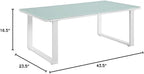Modway Fortuna Aluminum Glass Outdoor Patio 44" Coffee Table in White - Image 2
