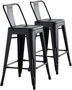 AC Pacific 24” Metal Barstool Set of 2 – Country Rustic Style - Image 10