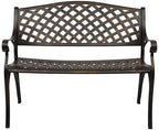 40.5" Outdoor Garden Bench, Patio Furniture Cast Aluminum Bench by Unknown
