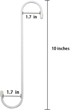 6 Pack 10 inch White Steel Heavy-Duty S Hooks - Image 2