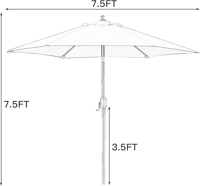 Sunnyglade 7.5' Patio Umbrella Outdoor Table Market Umbrella wit - Image 7