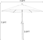 Sunnyglade 7.5' Patio Umbrella Outdoor Table Market Umbrella - Image 3