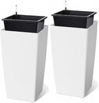 30 Inch Tall Self Watering Planters Set of 2, Outdoor Plant Pots by Unknown