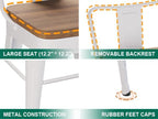 WENTMENT Metal Bar Stools Set of 2 Counter Height Barstools - Image 5