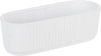 MyGift 12 Inch Ceramic Succulent Planter, Oval Matte White Planter Pot - Image 2