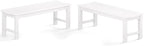 Outdoor Bench Set of 2, 2-Person Patio Backless Benches, HIPS Weatherproof by LAHAAP