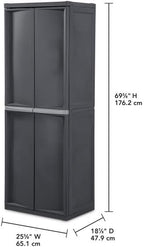 Sterilite 4 Shelf Cabinet, Lockable Utility Storage w/ Adjustable Shelves - Image 3