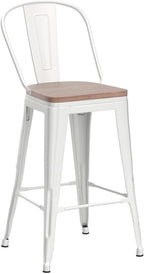 Alunaune 26" Swivel Metal Bar Stools Set of 4 High Back Counter Height - Image 5