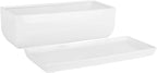 Vencer 14 Inch Rectangular Modern Minimalist Ceramic Succulent Planter Pot - Image 3