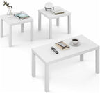 Furinno Classic Living Room Table Set of 3, Modern Rectangle Coffee Table by Furinno-FitsYourSpaceFitsYourBudget