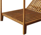 Merax Outdoor Bed Lounger with Adjustable Backrest, Acacia Wood Patio Daybed - Image 5