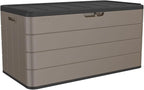 TARKARI Premium Pro Edition 100 Gallon Lockable Resin Deck Box, Waterproof & by Home