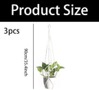 Macrame Plant Hangers 3 Pack, Hanging Plant Holders - Image 2