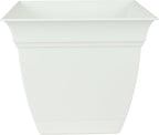 The HC Companies Eclipse Square Plastic Planter w/Attached Saucer by TheHCCompanies