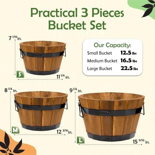 Idzo Set of 3 Wooden Upgraded Brown Orange Flower Boxes Outdoor, Durable Acacia - Image 4