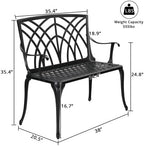 38" Outdoor Garden Bench, Patio Furniture Outdoor Chair - Image 3