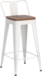 WENTMENT Metal Bar Stools Set of 4 Counter Height Bar Stools Barstools - Image 4
