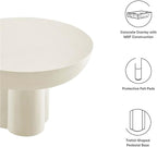 Modway EEI-6760-WHI Caspian Round Concrete Coffee Table - Image 8