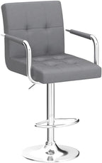 Yaheetech Velvet Bar Stools Set of 4, Adjustable Barstools - Image 4