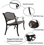 40.5" Outdoor Garden Bench, Patio Furniture Cast Aluminum Bench - Image 5