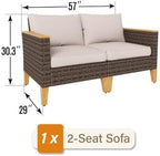 Sophia & William Outdoor Patio Furniture Set High Back Wicker Sofa Chairs - Image 7