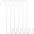 6 Pack 10 inch White Steel Heavy-Duty S Hooks by ESFUN
