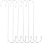 6 Pack 10 inch White Steel Heavy-Duty S Hooks by ESFUN