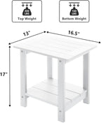 Double Adirondack Outdoor Side Table Weather Resistant, Patio Rectangular End - Image 3