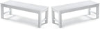 Stoog Outdoor Bench Set of 2, 2-Person Backless Outdoor Benches Weatherproof by Stoog
