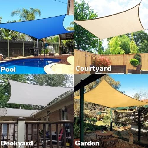 KANAGAWA 20'X22' Sand Custom Size Sun Shade Sail Rectangle UV Block Canopy Cover - Image 7