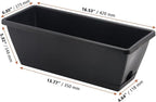 LEXININ 6 Pack 17 Inch Black Plastic Rectangular Window Planter Box, Window - Image 2