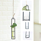 Aoderun Hanging Glass Planter Water Iron Art Hydroponic Vase Transparent Test - Image 3