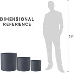 Kante 9.8", 15.7" Dia Round Concrete Planter Set of 3, Modern Style Large - Image 7