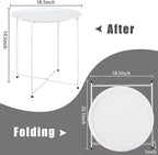 Garden 4 you End Table Metal Side Table Round Folding Tray Cyan Sofa Small - Image 3