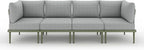 Sundale Outdoor 4 Pieces Patio Furniture Set, Metal Sectional Sofa Patio - Image 9