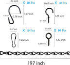 YINGFENG 236 Inch Black Metal Hanging Chains and Hanging Basket Hooks Set - Image 6