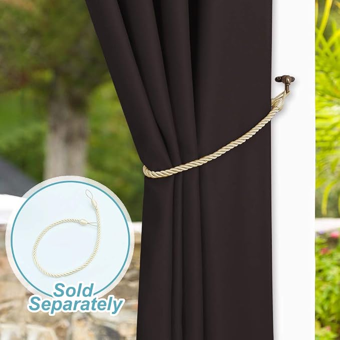 NICETOWN Outdoor Curtain for Patio Waterproof Extra Long 108" Length, Thermal - Image 7
