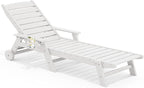 SERWALL Patio Chaise Lounge Chair, Poly Lounge Chair by SERWALL