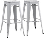 AC Pacific 30” Metal Backless Barstool Set of 2 – Country Rustic Style by ACPacific