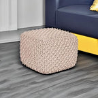 BIRDROCK HOME Square Pouf Ottoman | Cotton Braided Foot Stool - Image 2