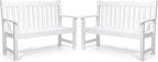 Stoog Outdoor Benches Set of 2, All-Weather HIPS Plastic Garden Bench by Stoog