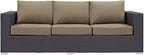 Modway Convene Wicker Rattan Outdoor Patio Sofa - Image 3