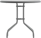 Flash Furniture Bellamy 31.5'' Round Indoor/Outdoor Tempered Glass Metal Frame - Image 8