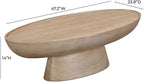 Pemberly Row Eclipse Stone Coffee Table, 47.2" W x 23.8" D x 14" H, Faux - Image 3