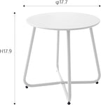 Outdoor Table Small Patio Side Table Waterproof Round Metal Side Table Weather - Image 3