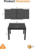 Patio Aluminum Extendable Dining Table, Never-Rust Expandable Outdoor Dining - Image 3