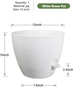12 inch Large Self Watering Pots, Flower Plant Pots - Image 2