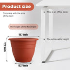 3 Pack Large 16 Inch Plastic Plant Pots - Image 2